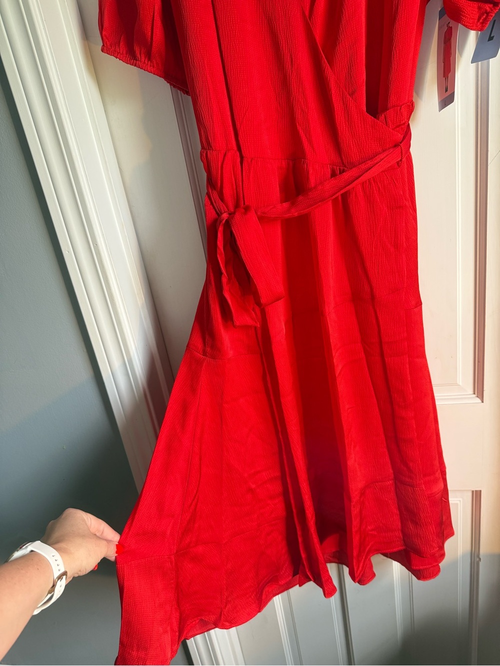 Draper James Red Wrap Midi Dress - Picture 5 of 5